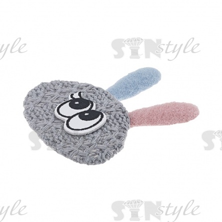 Аппликация 3D "Зайчик", цвет серый, размер 40х60 мм фото 2