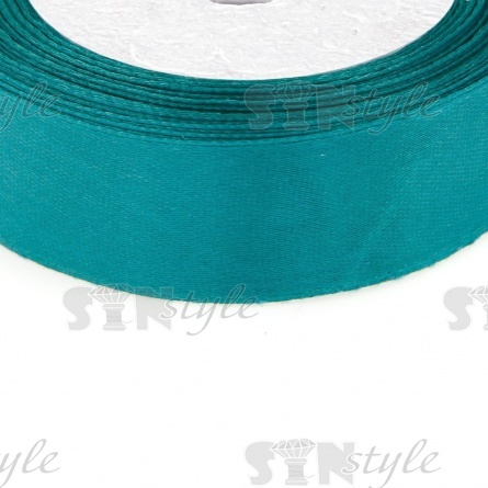 Декоративная лента атласная, ширина 25 мм, намотка 25 ярдов, цвет изумрудный (№115) фото 2