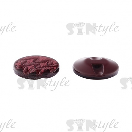 Пуговица пластиковая на полуножке, размер 34L, форма круглая, рисунок "ромб", цвет грязно-розовый фото 2