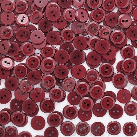 Пуговица пластиковая на два прокола, 20L, цвет бордо фото 4