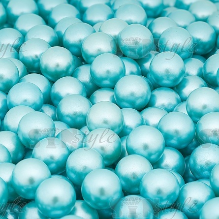 Бусины под жемчуг прибивные, размер 6 мм, цвет бирюзовый, вес 500г  фото 3