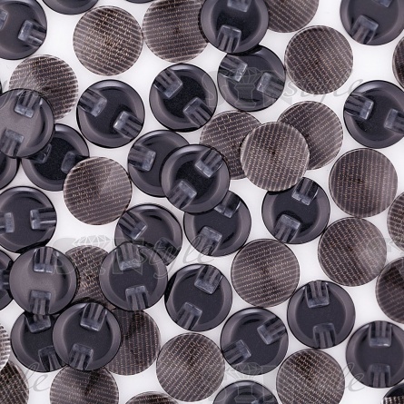 Пуговица пластиковая на полуножке, размер 24L, цвет темно-коричневый с блестками фото 3