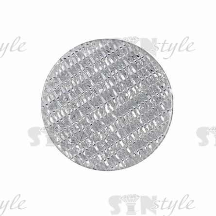 Пуговица пластиковая на полуножке, размер 20L, цвет белый с блестками фото 1