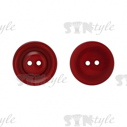 Пуговица пластиковая на два прокола, бордовая, 40L фото 2