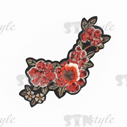 Аппликация пришивная с пайетками, размер 25х130мм фото 2