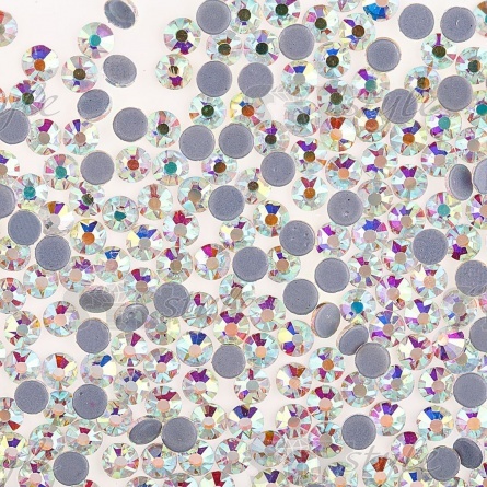 Стразы термоклеевые стеклянные Crystal SS16, цвет радужный (голография), 1440 шт/уп  фото 1