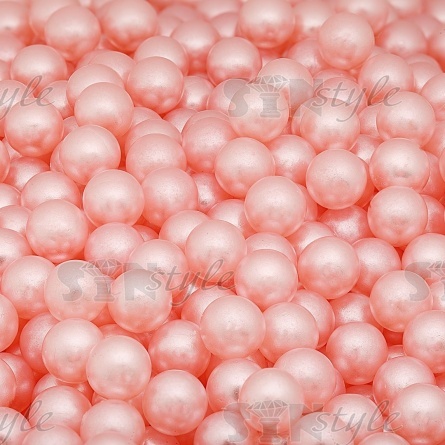 Бусины под жемчуг, размер 8 мм, цвет пудровый, вес 500г  фото 3