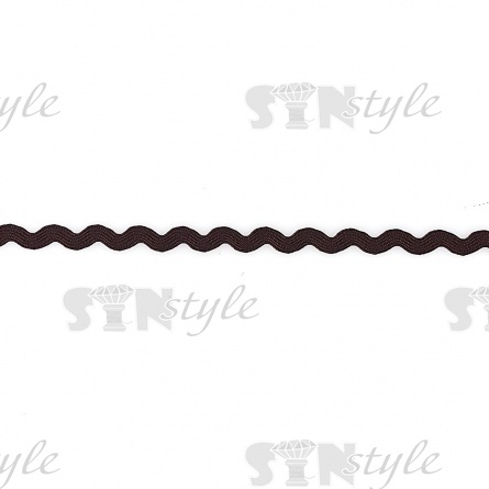 Декоративная тесьма вьюнок, ширина 8 мм, намотка 15 ярдов, цвет коричневый (№70) фото 2