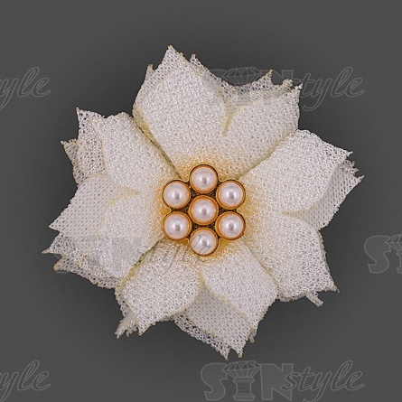 Цветочки декоративные, цвет шампань, размер 35 мм,  фото 1