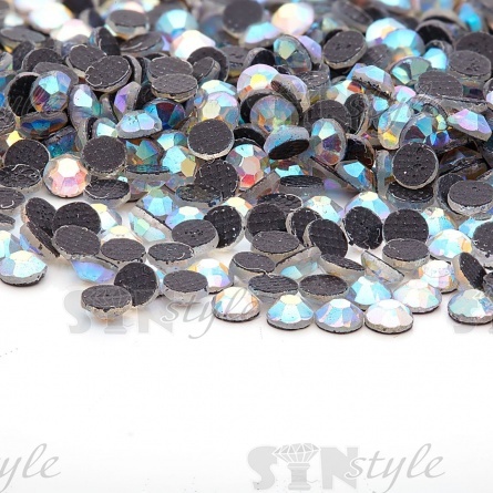 Стразы термоклеевые стеклянные SS10, форма круг, цвет радужный (голография), 1 440 шт/уп  фото 3