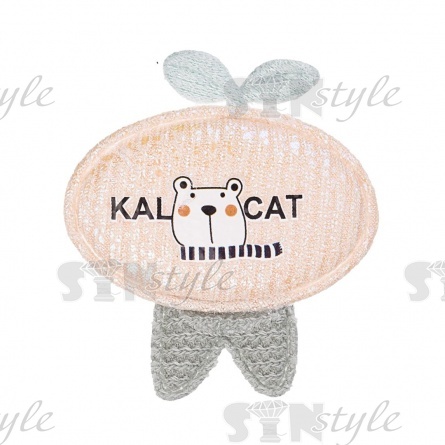 Аппликация 3D "Котик", цвет шампань, размер 40х40 мм фото 1