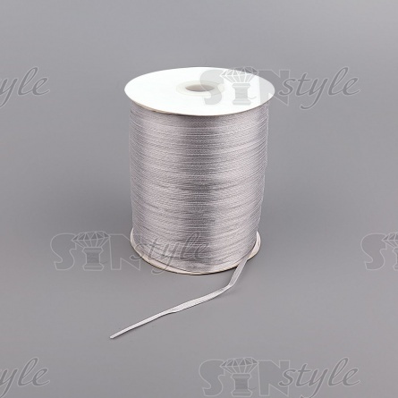 Декоративная лента атласная, цвет серый, ширина 3 мм, намотка 870 ярдов фото 1