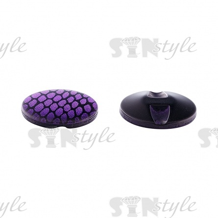 Пуговица пластиковая на полуножке, размер 34L, форма круглая, цвет фиолетовый фото 2