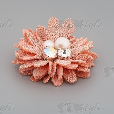 Цветочки декоративные, цвет персиковый, размер 40 мм,  фото 2