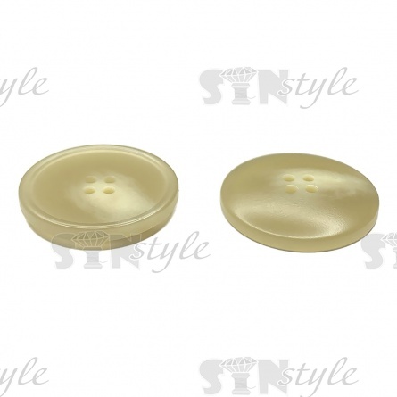 Пуговица пластиковая на четыре прокола, размер 40L, цвет бежевый фото 2