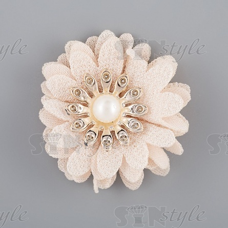 Цветочки декоративные, цвет шампань, диаметр 45 мм,  фото 1