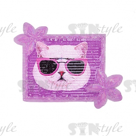 Аппликация на сетке из пайеток-перевертышей, размер 240х190 мм фото 1