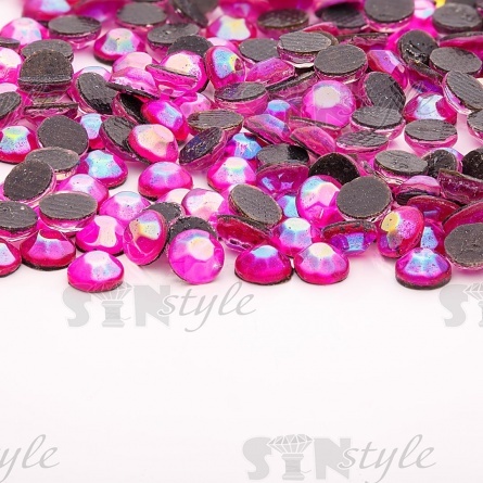 Стразы термоклеевые акриловые SS16, цвет красный радужный (голография), 500гр/уп  фото 1