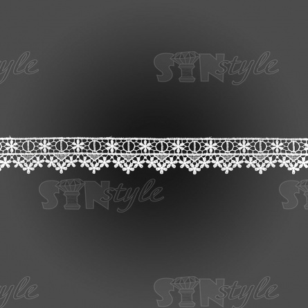 Кружево ажурное матовая нить, ширина 40 мм, цвет белый, намотка 15 ярдов фото 2