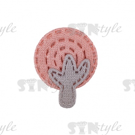 Аппликация 3D "Деревце", цвет грязно-розовый+серый, размер 20х25 мм фото 1