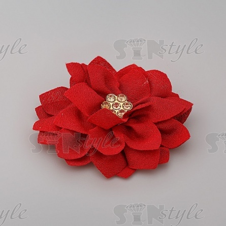 Цветочки декоративные со стразами, цвет бродовый, диаметр 60 мм, фото 2