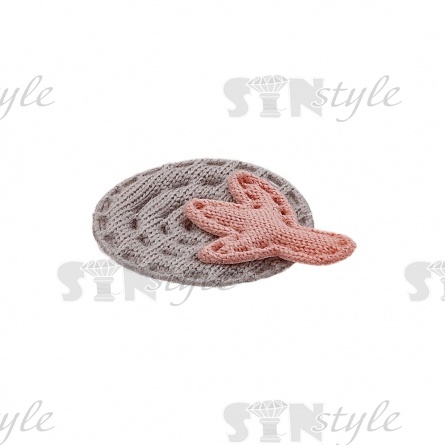 Аппликация 3D "Деревце", цвет серый+грязно-розовый, размер 20х25 мм фото 2