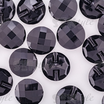 Пуговица пластиковая на полуножке, размер 44L цвет черный фото 2