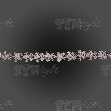 Цветочки из капроновой ленты, цвет розовый, ширина 35 мм, намотка 20 ярдов фото 3