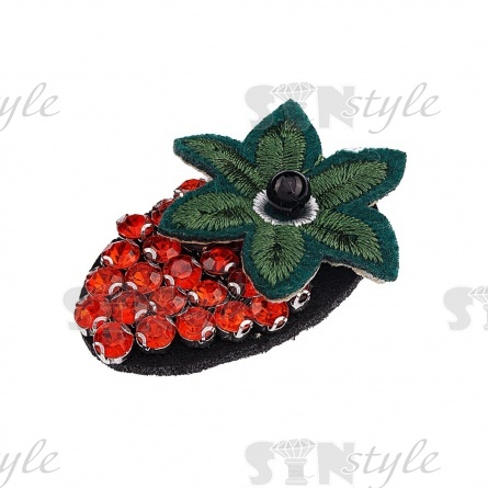 Аппликация "Клубника" с элементами из бисера, размер 38х50 мм фото 2