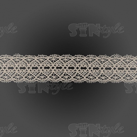 Кружево вязаное плетеное, ширина 45 мм, цвет бежевый, намотка 15 ярдов фото 1