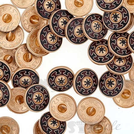 Пуговица металлическая на ножке, бронза/черный, 34L фото 3