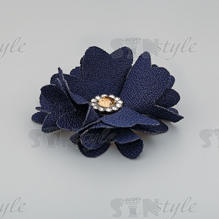 Цветочки декоративные, цвет темно-синий, размер 40 мм, фото 2