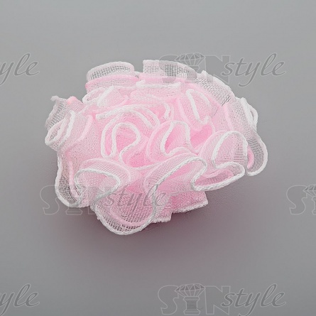 Цветочек из капроновой ленты, розовый, размер 35 мм, фото 2