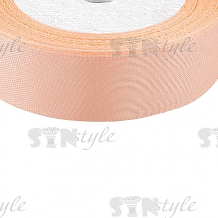 Лента атласная, ширина 25 мм, намотка 25 ярдов, цвет персиковый (№174) фото 2