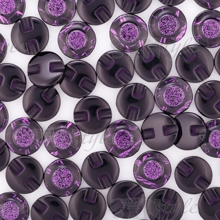 Пуговица пластиковая на полуножке, размер 34L, цвет фиолетовый с блестками фото 3