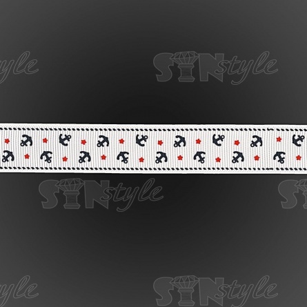 Лента репсовая, ширина 20 мм, цвет белый+синий+красный, намотка 20у фото 3