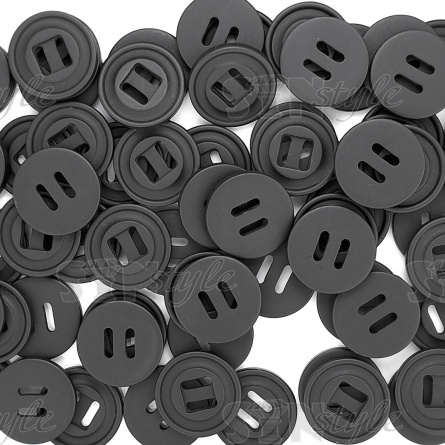 Пуговица пластиковая на два прокола, черная, 40L фото 4