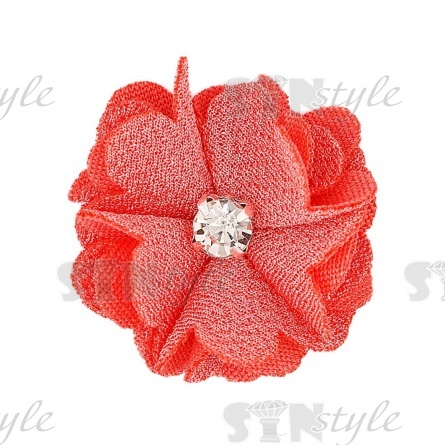 Цветочки декоративные, цвет кораловый, размер 40 мм,  фото 1