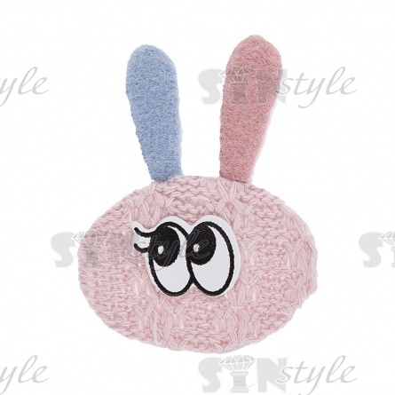 Аппликация 3D "Зайчик", цвет грязно-розовый, размер 40х60 мм фото 1