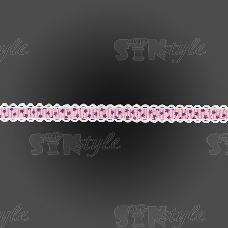 Декоративная репсовая лента с ажурным краем, цвет розовый, ширина 15 мм, намотка 20 ярдов фото 2