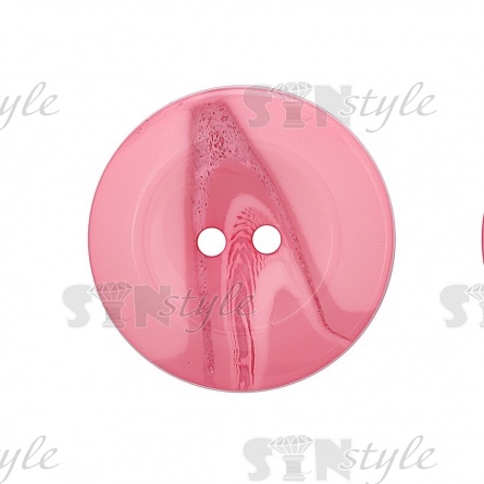 Пуговица пластиковая на два прокола, розовая, 40L фото 1