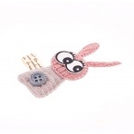 Аппликация 3D "Зайчик", цвет грязно-розовый+серый, размер 25х62 мм фото 2