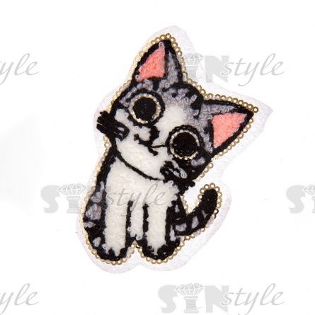 Аппликация пришивная "Котенок", размер 70 мм х110 мм фото 1