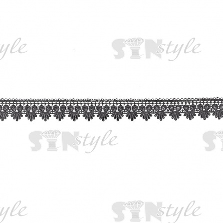 Кружево ажурное, красивая нежная гирлянда с причудливым узором и резным краем, ширина 45 мм, цвет черный, намотка 15 ярдов фото 2