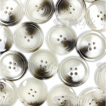 Пуговица пластиковая на четыре прокола, размер 44L, цвет шампань+серый фото 3