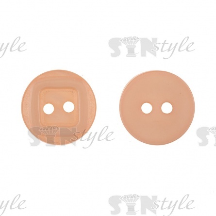 Пуговица пластиковая на два прокола, 20L, цвет персиковый фото 1