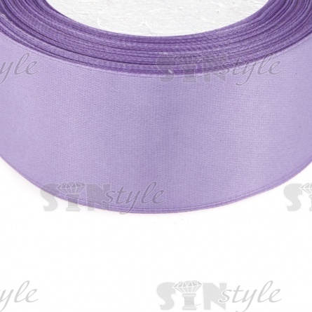 Декоративная лента атласная, ширина 38 мм, намотка 25 ярдов, цвет светло-сиреневый (№021) фото 2