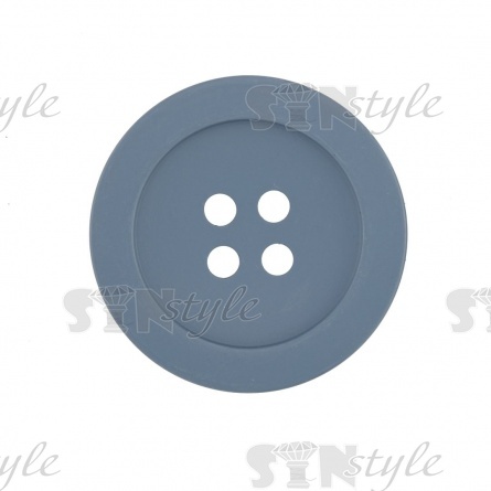 Пуговица пластиковая на четыре прокола, синяя, 44L фото 4