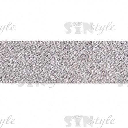 Лента декоративная двухсторонняя, ширина 20 мм, цвет серебряный, намотка 100 ярдов фото 2