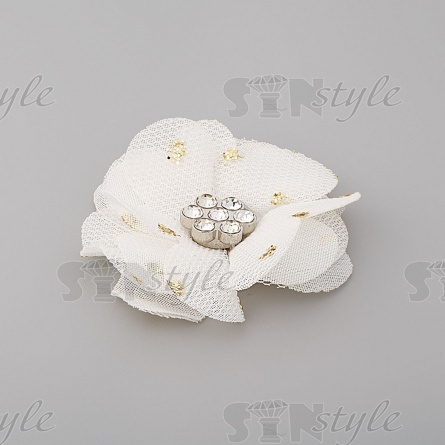 Цветочки декоративные, цвет шампань, размер 40 мм,  фото 2